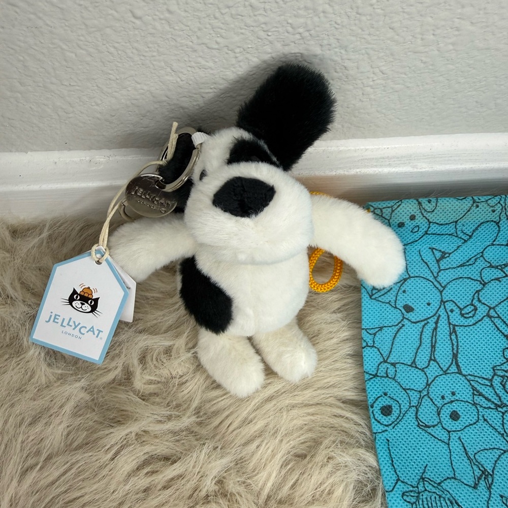 Jellycat bashful puppy bag charm with dust bag